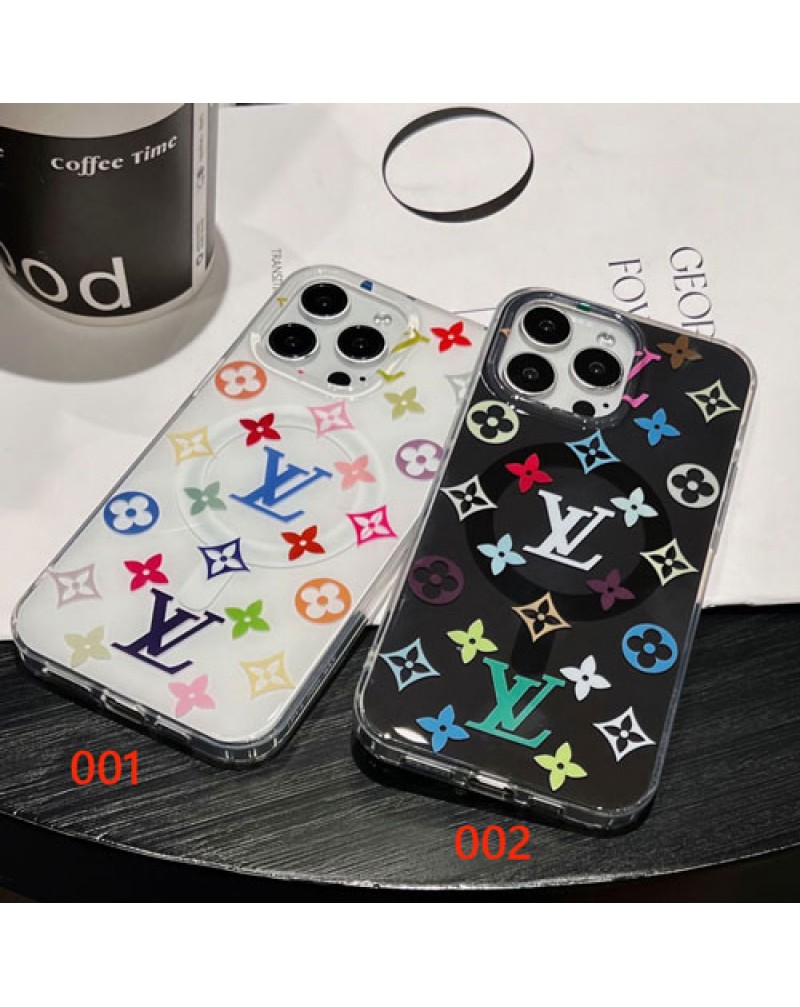 ルイヴィトン iphone16pro/16 pro maxケースオシャレ透明iphone15 proケース MagSafe 充電可能 vuitton iphone14プロケースルイビトンiphone13/12 pro maxケースソフトTPU耐衝撃性耐摩擦