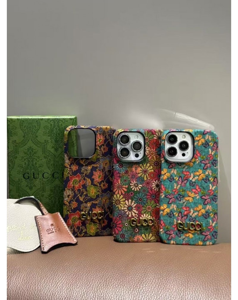 グッチ iphone 16/16 pro max保護ケース花柄おしゃれアイフォン15プロケースブランド iphone14 pro/13 proケース復古風人気新作ジャケット型カバーファッション感