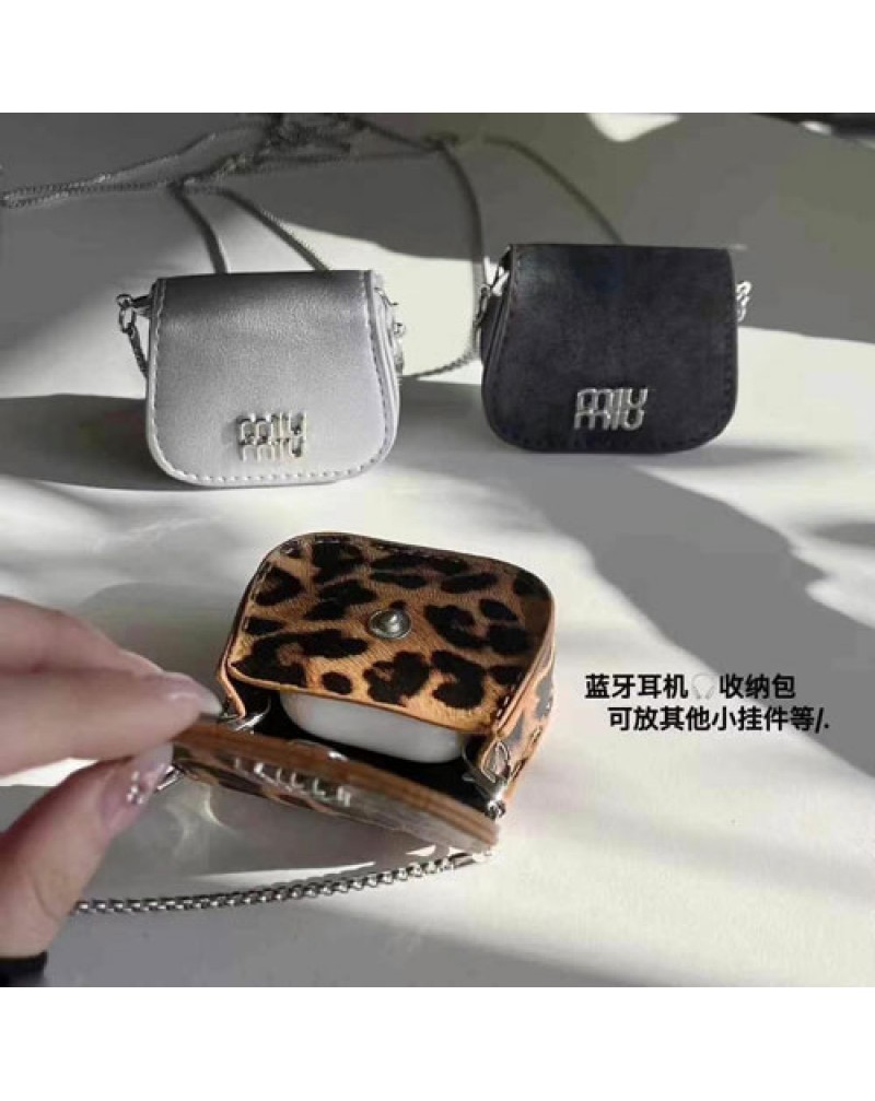 ミュウミュウ airpods pro2ケース可愛いミニバッグ小銭入れ小物収納ケースショルダー掛けmiumiu airpods 4世代/airpods 3世代/2世代ケースオシャレ女性人気
