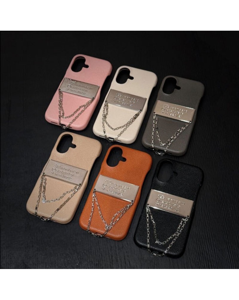 メゾンマルジェラ iPhone16 Pro max保護ケースチェーン付き潮流margiela iphone16/15  proケース男女兼用ブランドiPhone14 プロケースiphone13 12 pro max携帯電話カバー個性爆人気
