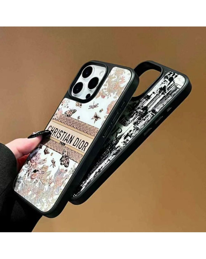 ディオールアイフォン16プロマックスケースブランド iphone16 pro保護ケースオシャレガラス表面iphone15 proカバー男女兼用人気個性DIOR iphone14 pro/13 proスマホケース耐摩擦耐久性よい