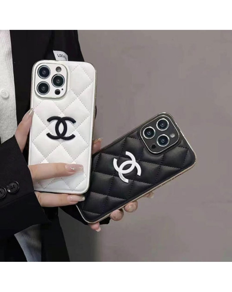 シャネル iPhone16 Pro maxケース小香風ペアお揃いiphone16/15 pro maxケースchanel iphone14 proカバーオシャレ人気iphone13/12 pro携帯電話ケースブランド経典菱形レザー製耐摩擦