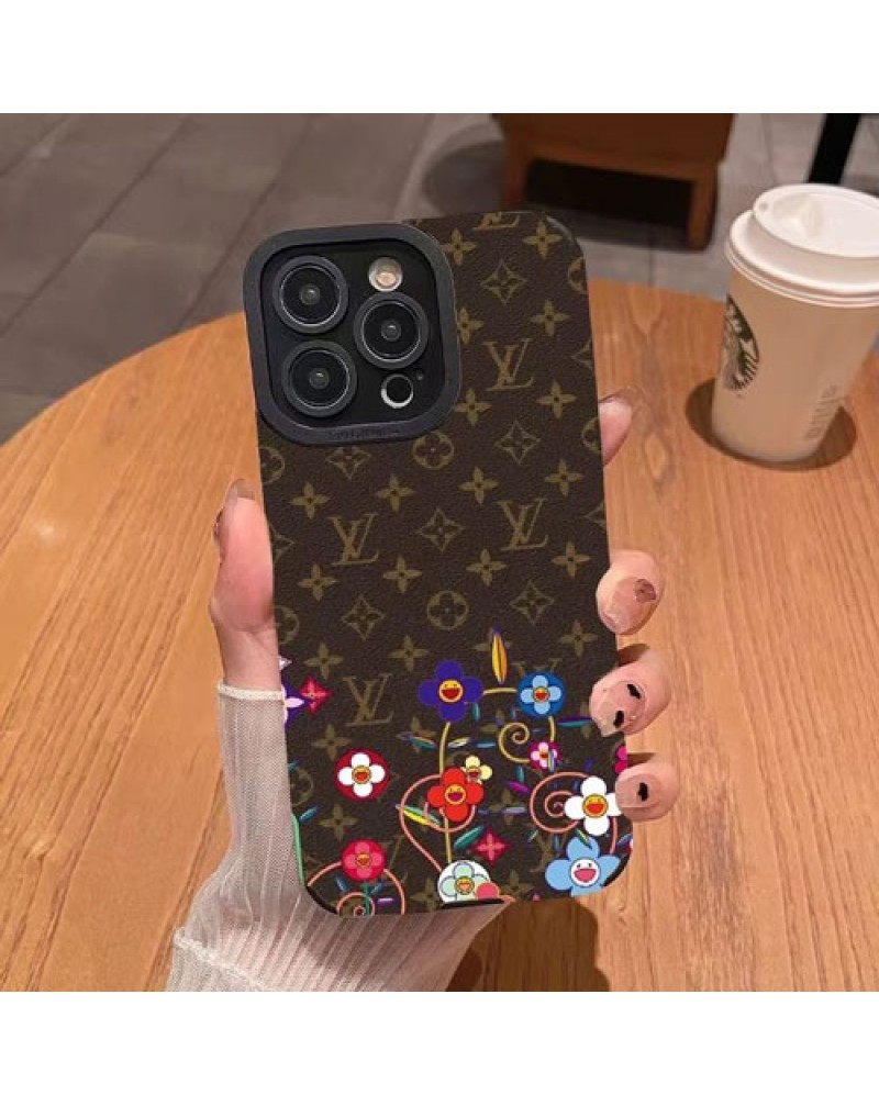 ルイヴィトン iphone16 pro/16eケースオシャレvivian 花柄iphone15 pro max保護ケースブランドアイフォン14プロケースルイビトン iphone13 pro max/12proカバージャケット型レンズ保護