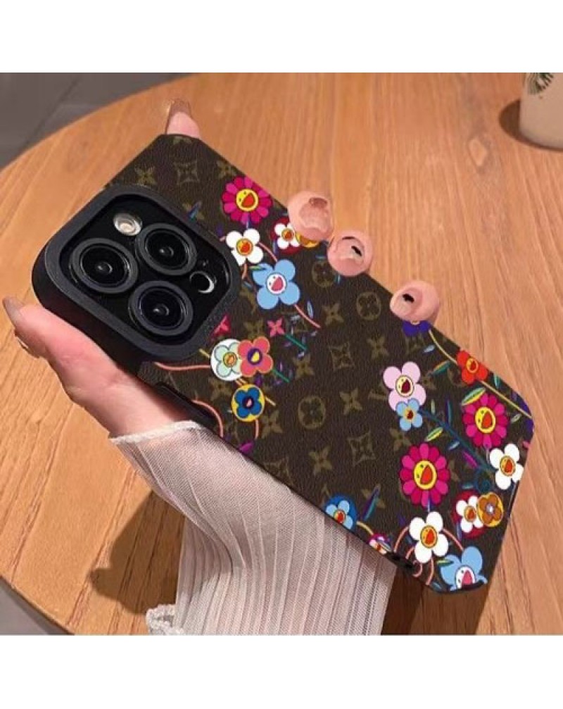ルイヴィトン iphone16 pro/16eケースオシャレvivian 花柄iphone15 pro max保護ケースブランドアイフォン14プロケースルイビトン iphone13 pro max/12proカバージャケット型レンズ保護