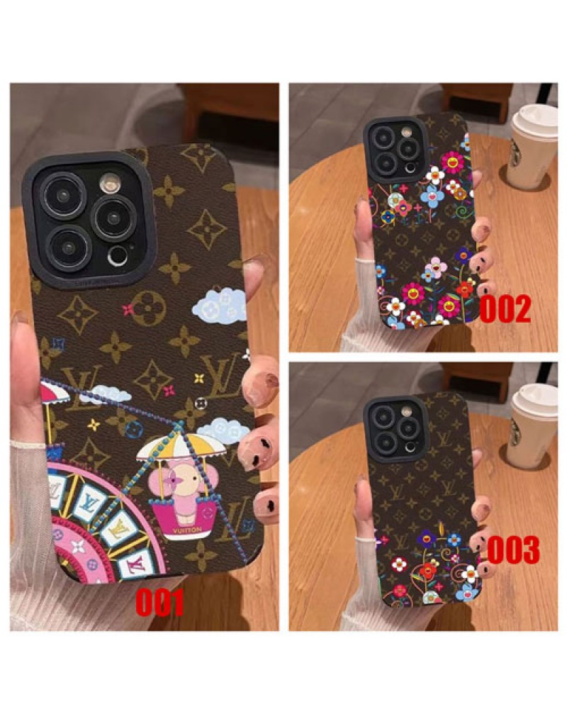 ルイヴィトン iphone16 pro/16eケースオシャレvivian 花柄iphone15 pro max保護ケースブランドアイフォン14プロケースルイビトン iphone13 pro max/12proカバージャケット型レンズ保護