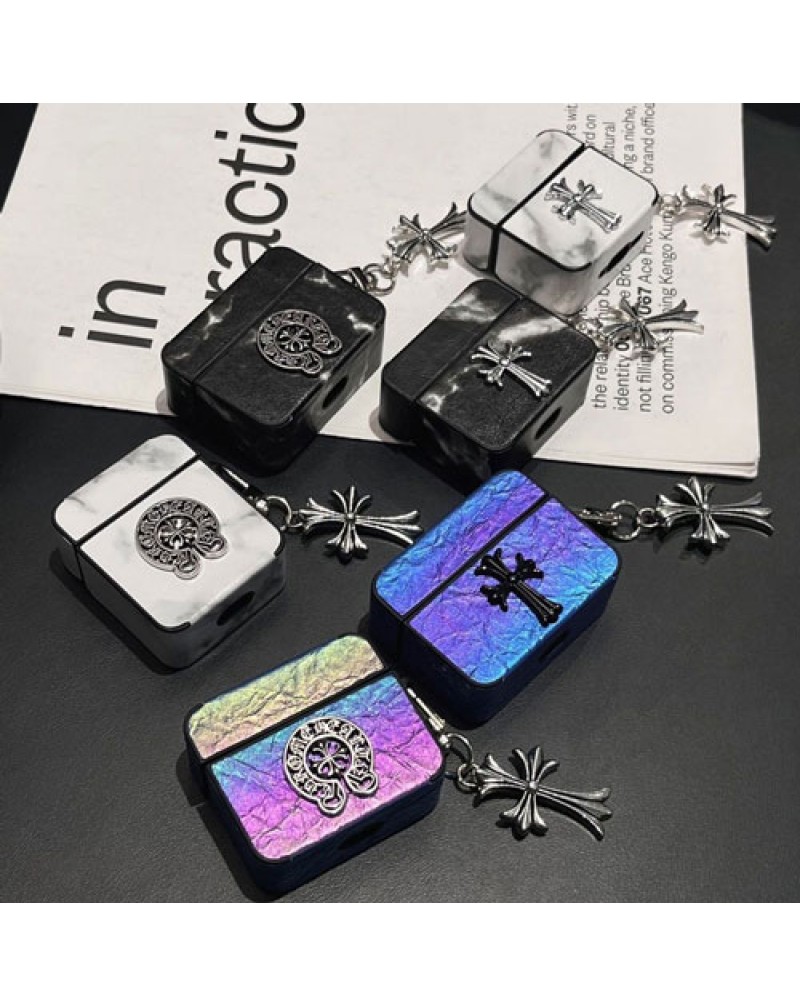 クロムハーツ airpods pro2保護ケースブランドエアーポッズプロケースairpods proケース潮流chrome hearts airpods 4/3世代ケース人気イヤホンケースフック付き持ち運び便利