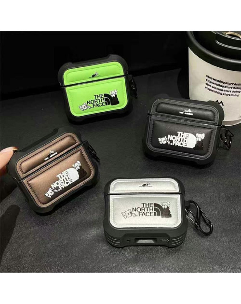 ザノースフェイス カウズ airpods pro2ケースブランドairpods 4世代ケース潮流airpods proカバー大人気エアーポッズ 3/2世代ケース個性 耐摩擦耐衝撃性全面保護