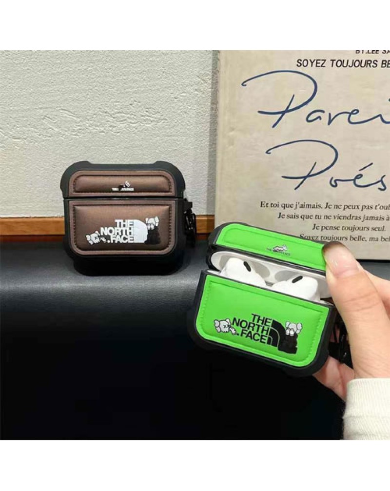 ザノースフェイス カウズ airpods pro2ケースブランドairpods 4世代ケース潮流airpods proカバー大人気エアーポッズ 3/2世代ケース個性 耐摩擦耐衝撃性全面保護