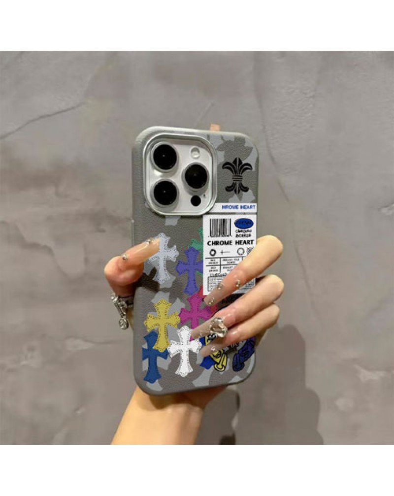 クロムハーツ iphone16 pro maxケース潮流iphone16プロ保護ケースchrome hearts iphone15 pro/14 pro max携帯電話ケース男女向け人気アイフォン13プロ/12プロケースジャケット型耐摩擦