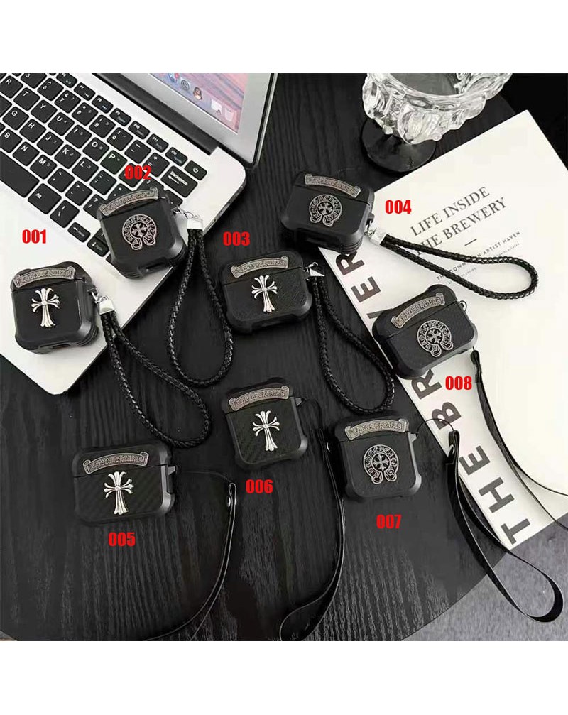 クロムハーツ airpods pro2ケース潮流個性エアーポッズプロケースchrome hearts airpods 4/3世代ケースフック付き持ち運び便利全面保護ワイヤレスBluetoothヘッドセットケース