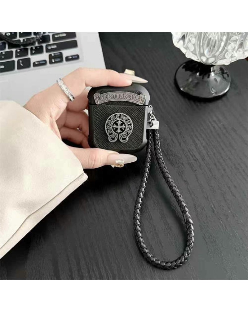 クロムハーツ airpods pro2ケース潮流個性エアーポッズプロケースchrome hearts airpods 4/3世代ケースフック付き持ち運び便利全面保護ワイヤレスBluetoothヘッドセットケース