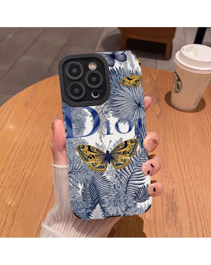 Dior iphone16 pro maxケースディオールiphone16e/16proケースオシャレバタフライ付きアイフォン15プロケースブランドiphone14 pro/13 pro max保護ケース耐摩擦耐久性よい