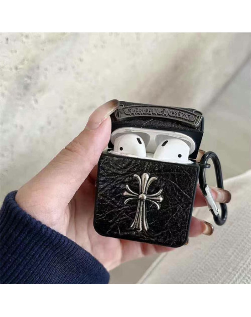 クロムハーツ airpods pro2ケース潮流エアーポッズプロケースchrome hearts airpods 4世代/3世代ケース個性オシャレ全面保護フック付き持ち運び便利耐摩擦