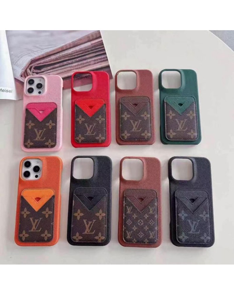 ルイヴィトン iPhone16 Pro/16eケースカード入れオシャレiPhone15プロマックスケース経典高級vuitton iphone14pro/13 pro max携帯電話ケースレザー製耐摩擦