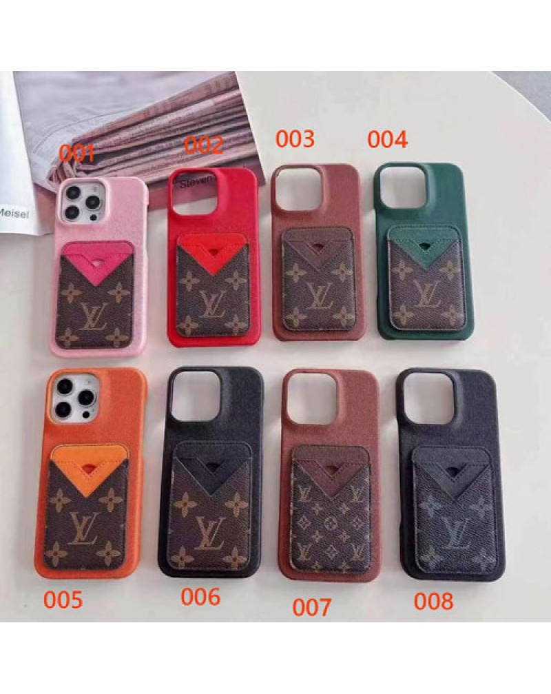 ルイヴィトン iPhone16 Pro/16eケースカード入れオシャレiPhone15プロマックスケース経典高級vuitton iphone14pro/13 pro max携帯電話ケースレザー製耐摩擦