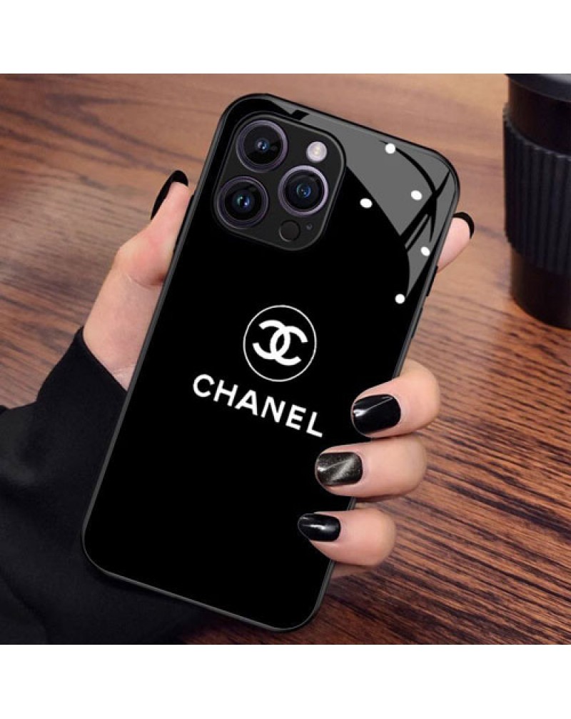 シャネルiphone17 pro/16e/16 pro maxケース小香風ガラス表面iphone15 pro/14 pro保護ケースペアお揃いchanel iphone13 pro max携帯電話カバーブランドアイフォン12プロケースオシャレ爆人気