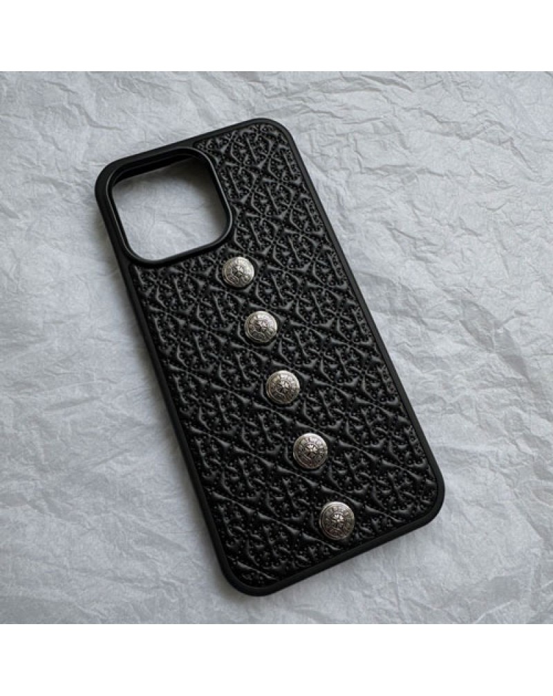 クロムハーツ iPhone16 Pro maxケース潮流個性アイフォン16プロケースchrome hearts iphone15 proカバー男性女性芸能人愛用ブランドiphone14 pro/13 pro保護カバーレザー耐衝撃性