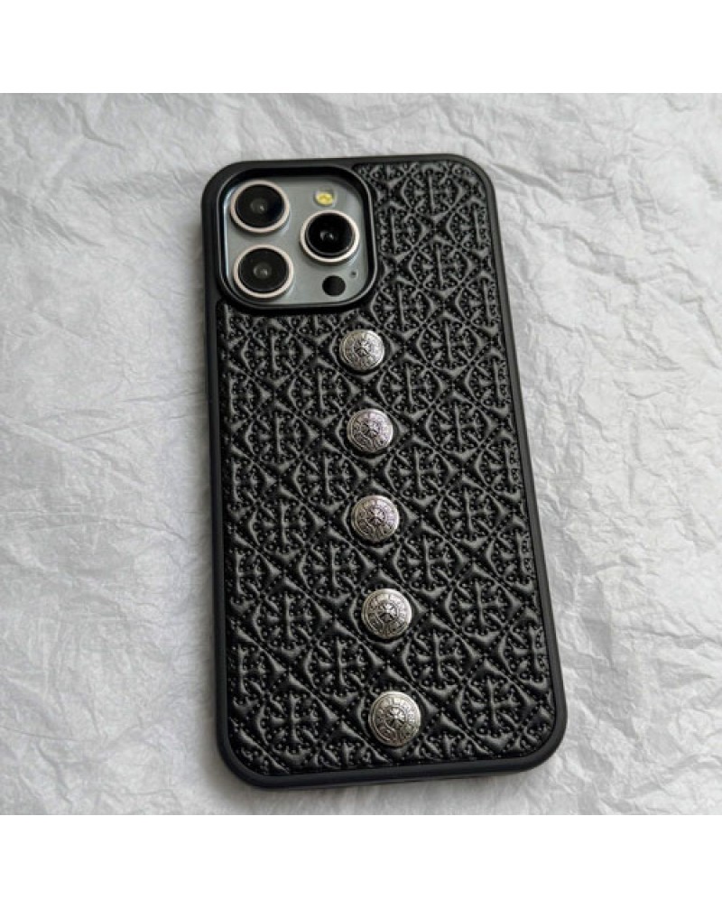 クロムハーツ iPhone16 Pro maxケース潮流個性アイフォン16プロケースchrome hearts iphone15 proカバー男性女性芸能人愛用ブランドiphone14 pro/13 pro保護カバーレザー耐衝撃性
