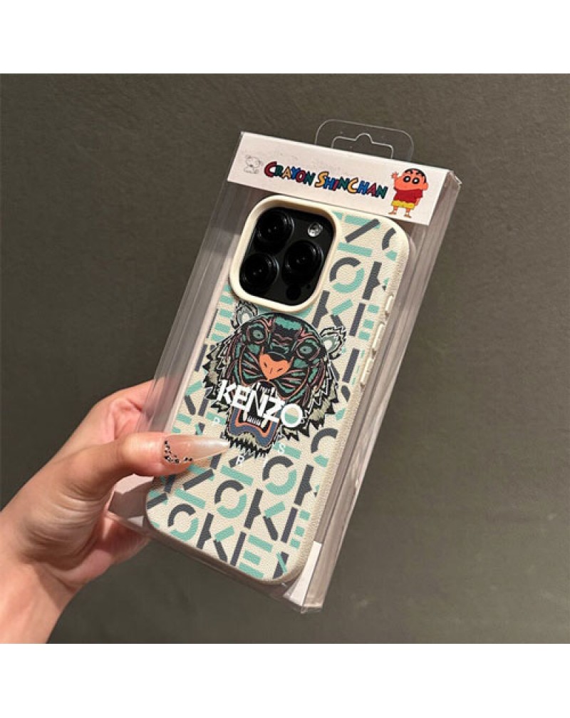 ケンゾー iPhone16 Pro maxケース潮流ブランドiphone16 proカバーKenzo iphone15 pro max保護ケースメンズレディース兼用アイフォン14プロケース虎頭プリント付きカッコイイ