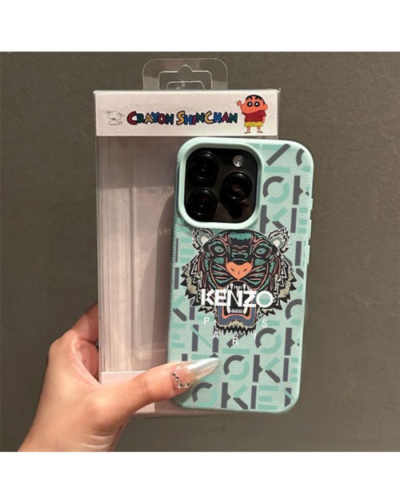 ケンゾー iPhone16 Pro maxケース潮流ブランドiphone16 proカバーKenzo iphone15 pro max保護ケースメンズレディース兼用アイフォン14プロケース虎頭プリント付きカッコイイ