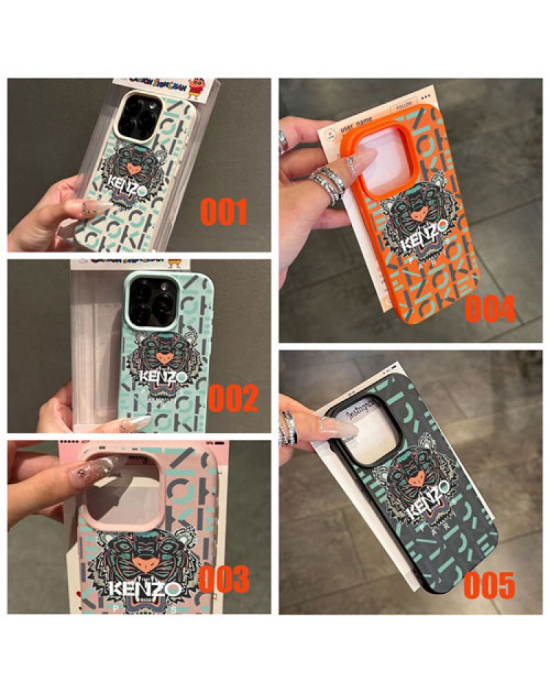 ケンゾー iPhone16 Pro maxケース潮流ブランドiphone16 proカバーKenzo iphone15 pro max保護ケースメンズレディース兼用アイフォン14プロケース虎頭プリント付きカッコイイ