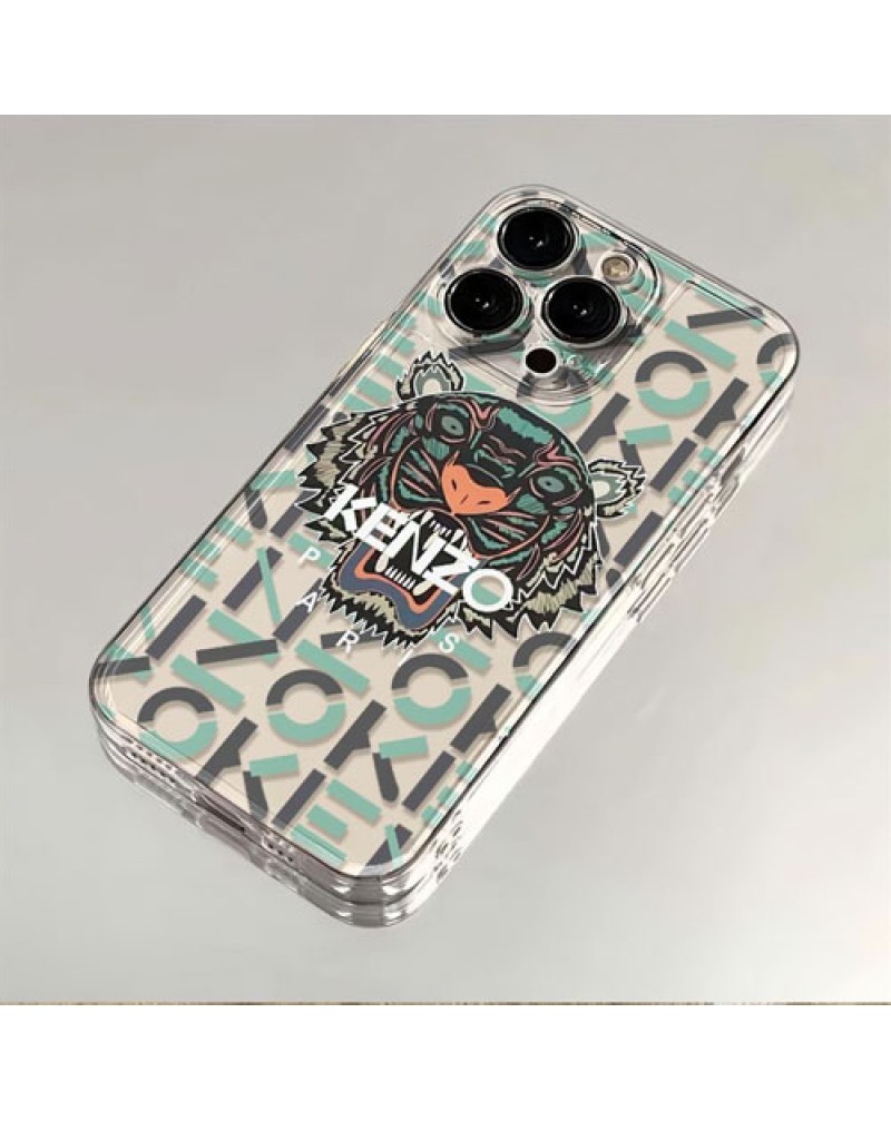 kenzo iphone16 pro max携帯電話ケースブランドiphone15 proケースケンゾーiphone14 pro max保護ケース半透明ソフトアイフォン13プロジャケット型ケースメンズレディース兼用オシャレ