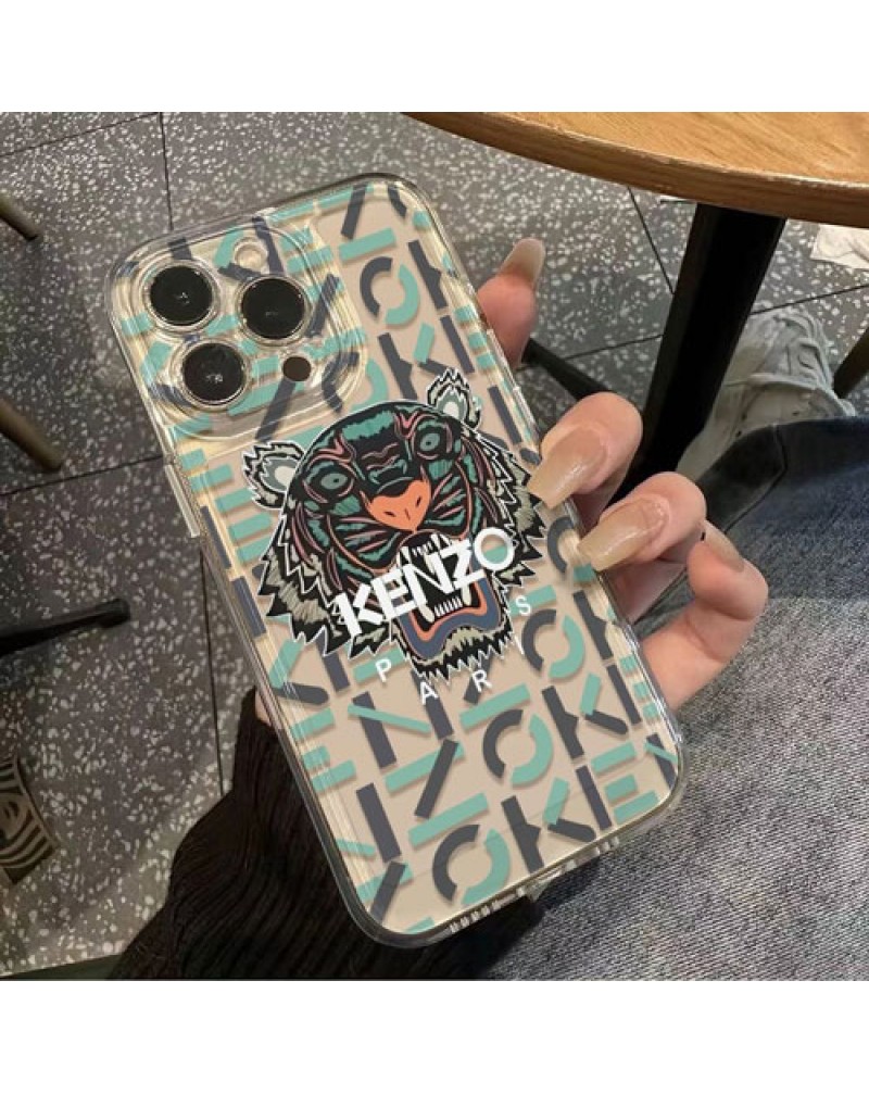 kenzo iphone16 pro max携帯電話ケースブランドiphone15 proケースケンゾーiphone14 pro max保護ケース半透明ソフトアイフォン13プロジャケット型ケースメンズレディース兼用オシャレ
