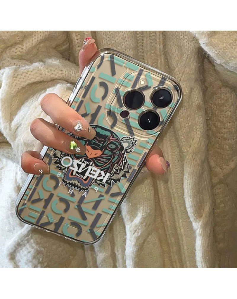 kenzo iphone16 pro max携帯電話ケースブランドiphone15 proケースケンゾーiphone14 pro max保護ケース半透明ソフトアイフォン13プロジャケット型ケースメンズレディース兼用オシャレ