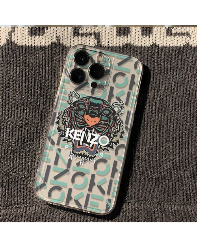kenzo iphone16 pro max携帯電話ケースブランドiphone15 proケースケンゾーiphone14 pro max保護ケース半透明ソフトアイフォン13プロジャケット型ケースメンズレディース兼用オシャレ