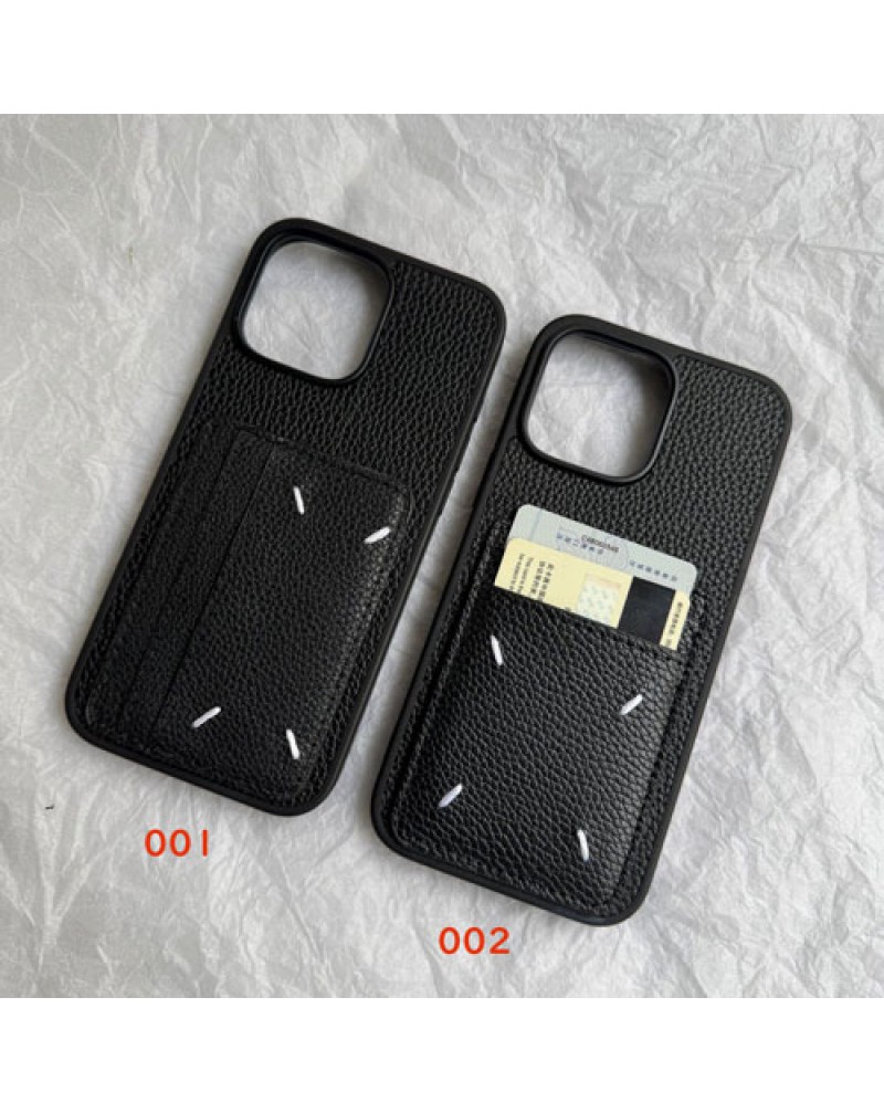 メゾン マルジェラ iphone17 pro/16 pro maxケースカード入れ 潮流個性アイフォン15プロケースmaison margiela iphone14pro/13 pro maxケース耐摩擦耐久性レザー製