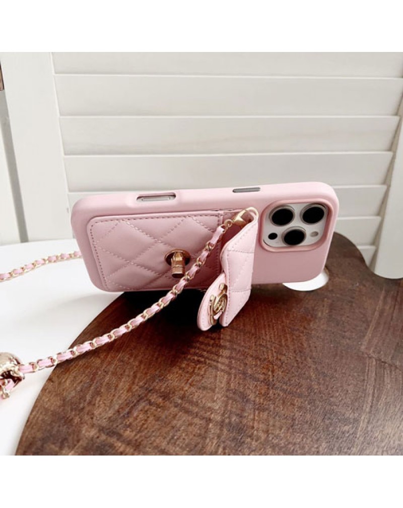 シャネル iphone17 pro/17 air/17 pro maxケースカード入れ iphone16 pro保護カバーchanel iphone15プロケースオシャレ小香風アイフォン14プロケースショルダーチェーン付き