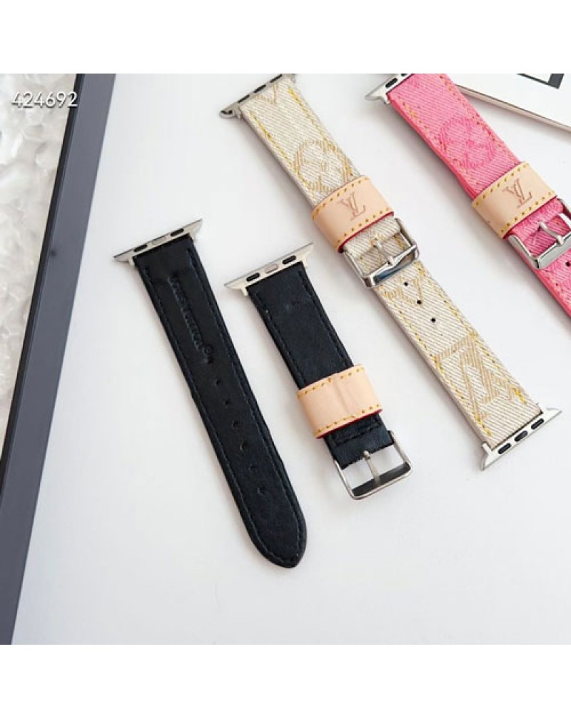 ルイヴィトン iwatch 10 9世代バンドデニムディオールアップルウォッチバンド オシャレapple watch 8 7 6 5 4 3世代バンドグッチ vuitton 腕時計バンド