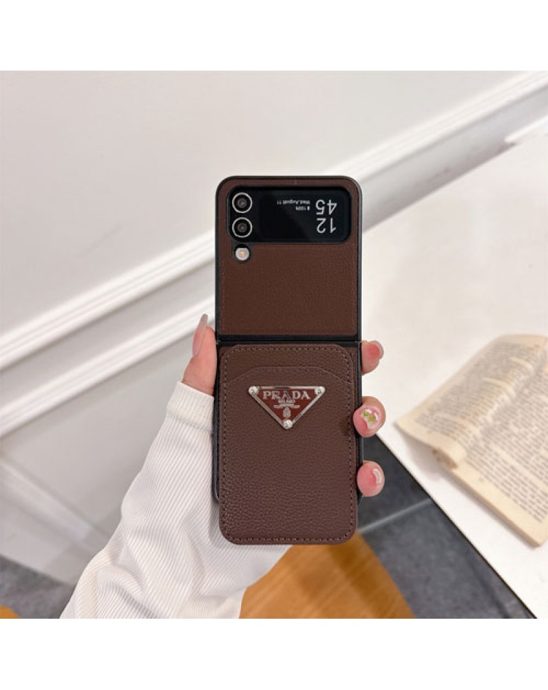 プラダ galaxy z flip6/z flip5ケースカード入れマグネット式取り付け便利ギャラクシーz fold6/z fold5 4世代ケースシンプル人気メンズレディース兼用