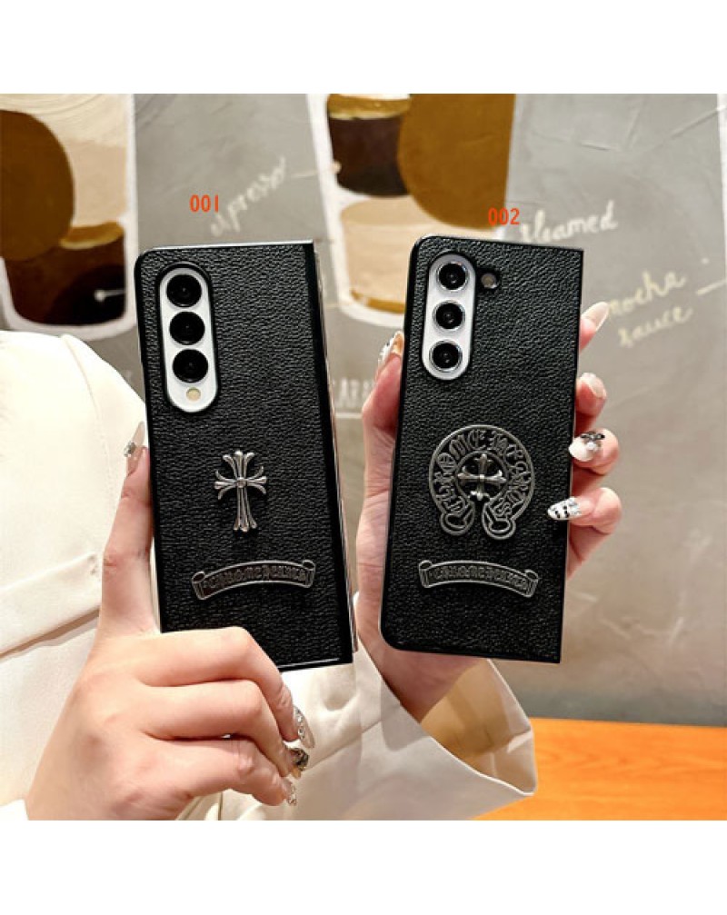 クロムハーツ galaxy z flip7ケースブランドギャラクシーz fold7ケースchrome heart samsung galaxy z flip6 5 4 世代ケース折畳み個性潮流保護カバー男女兼用