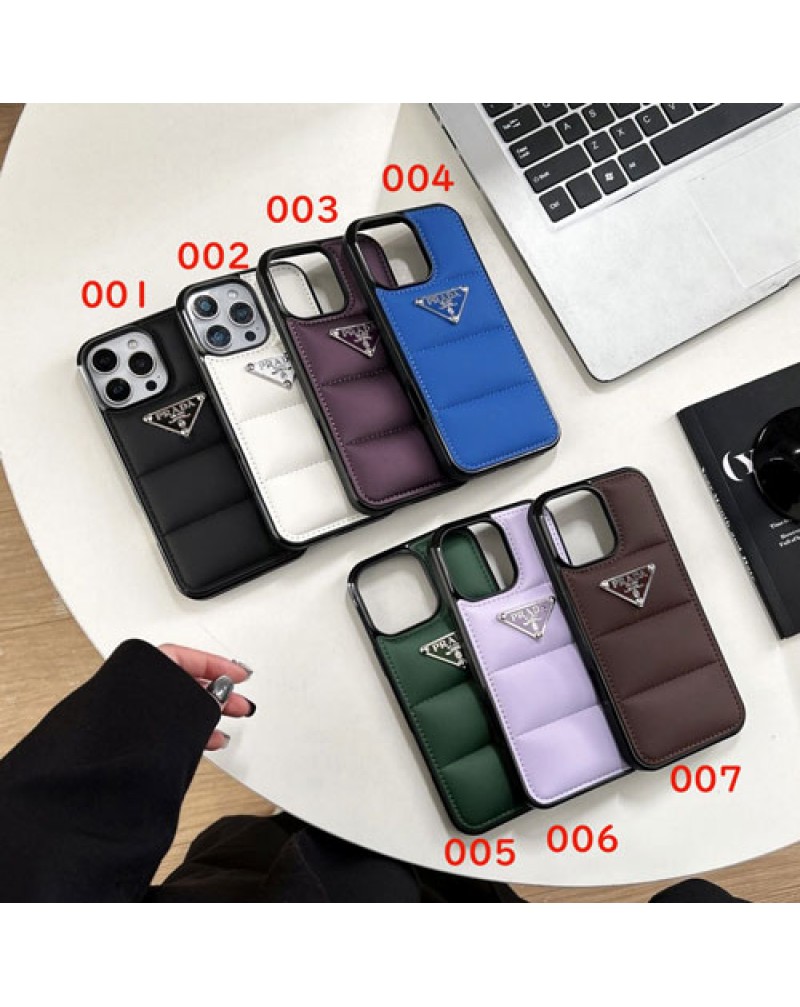 プラダiphone17 air/17 pro maxケースダウンスタイル prada iphone16 pro/15 pro max保護ケースシンプルオシャレアイフォン14/13/12 pro携帯カバー耐摩擦手触りよい