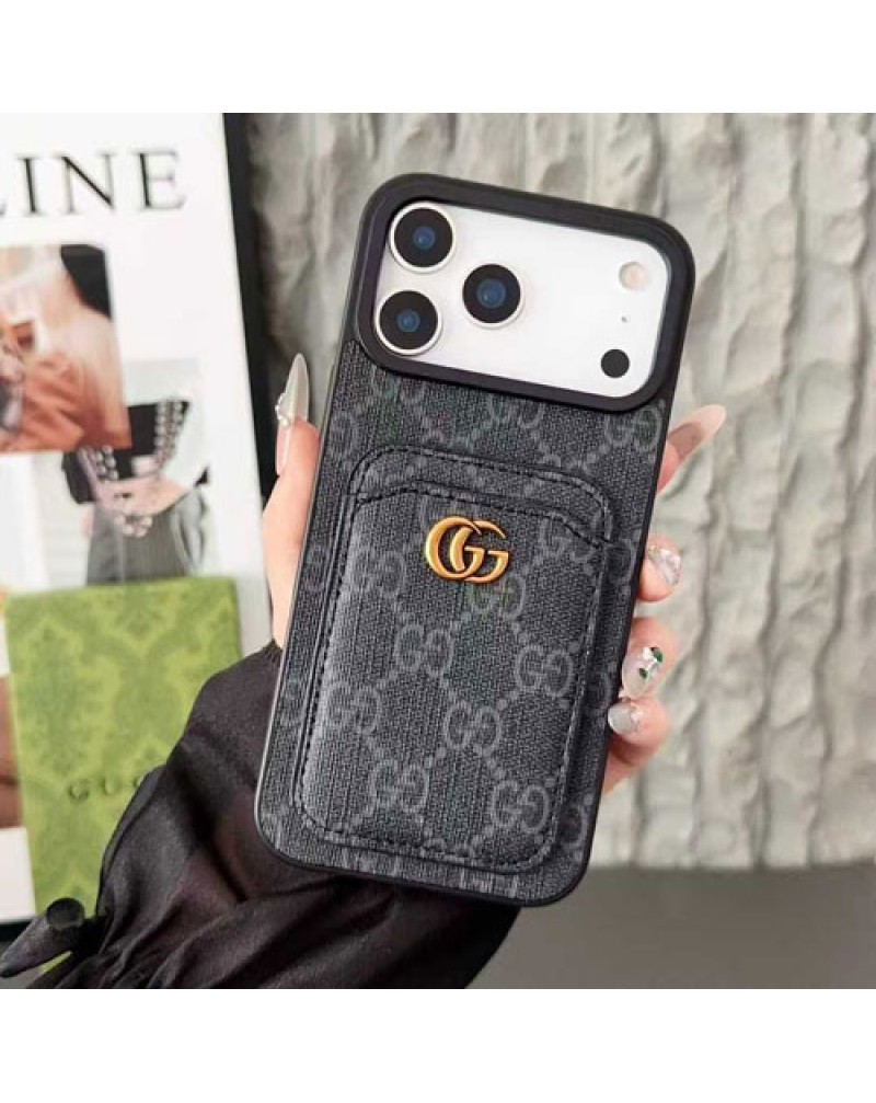 グッチ iphone17 pro maxケースカード入れアイフォン17プロケースGUCCI iphone17 AIRケースオシャレ経典アイフォン16プロケースiphone15 14 13 pro携帯カバーレザー耐衝撃性
