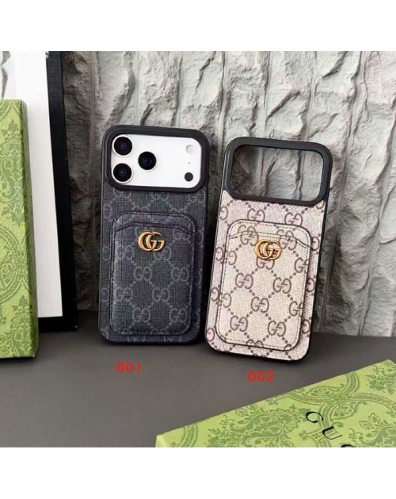 グッチ iphone17 pro maxケースカード入れアイフォン17プロケースGUCCI iphone17 AIRケースオシャレ経典アイフォン16プロケースiphone15 14 13 pro携帯カバーレザー耐衝撃性