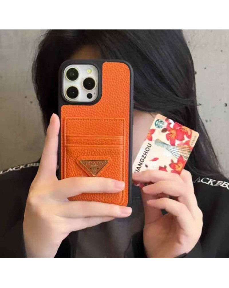 プラダ iphone17 pro/17 airケースカード収納アイフォン16プロケース簡約人気 prada iphone15 14 13 pro携帯カバーレザー高級メンズレディース兼用ブランドiphone16保護カバー