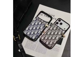ディオール iphone17 pro/17 airケースカード入れ galaxy s25 s24ケースルイヴィトンストラップ付き潮流人気