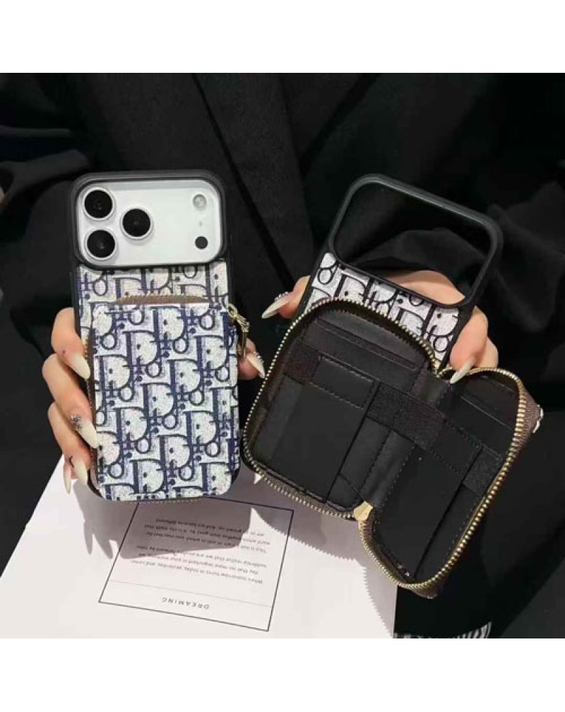 ディオール iphone17 pro/17 air保護ケースカード収納 dior iphone16 pro/15 proカバーブランドギャラクシーs25 s24ウルトラケースオシャレ人気アイフォン15 14プロ携帯カバー耐摩擦耐久性