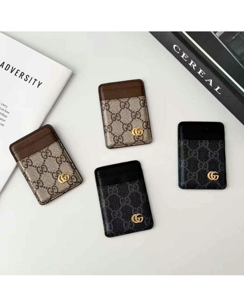 グッチ カードケースマグネット式取り付け便利携帯電話カード収納ケースオシャレ人気