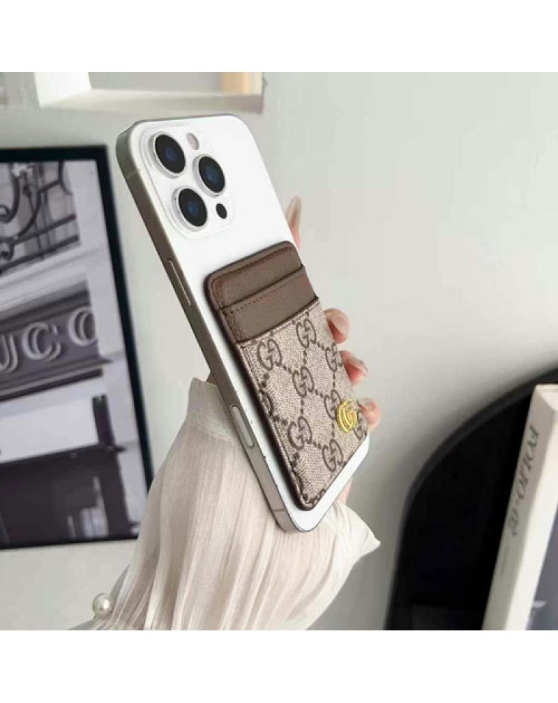 グッチ カードケースマグネット式取り付け便利携帯電話カード収納ケースオシャレ人気