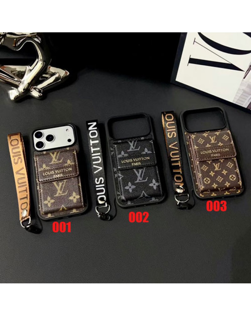 ルイヴィトン iPhone 17/17 pro maxケース6枚カード収納アイフォン16プロケースヴィトンハンドストラップ付きvuitton iphone15 14 13 pro携帯カバールイビトン galaxy s25 s24 s23ウルトラケースレザー高品質ビジネス風