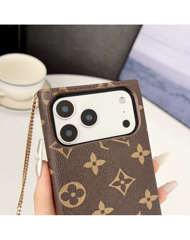 ルイヴィトン iphone 17pro/17 pro maxケース手帳型三つ折りアイフォン16プロ/15 pro/14 proケース人気ハンドチェーン付き galaxy s25/s24 ultraケース財布式全面保護オシャレ高級感