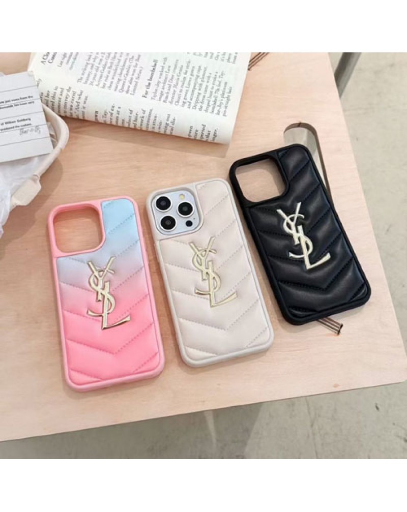 YSL iPhone17 pro maxケースサンローランアイフォン16プロケースオシャレ人気iphone 16 15 14 13 pro max携帯カバースタイリッシュ高級感レザー耐摩擦
