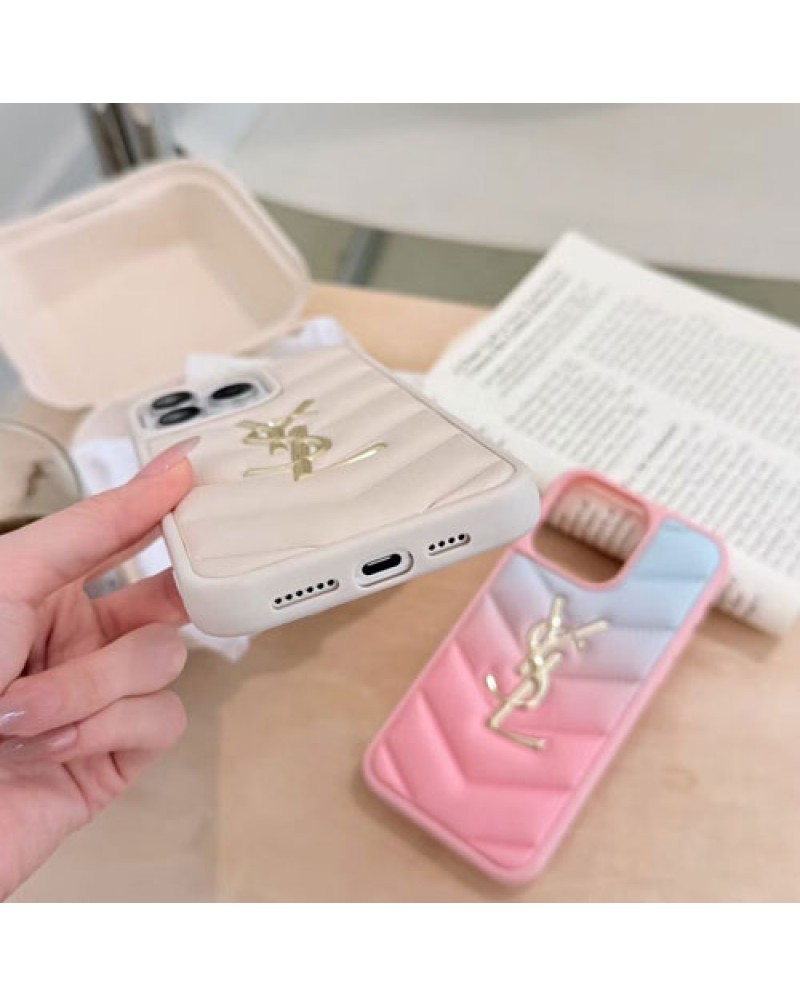 YSL iPhone17 pro maxケースサンローランアイフォン16プロケースオシャレ人気iphone 16 15 14 13 pro max携帯カバースタイリッシュ高級感レザー耐摩擦