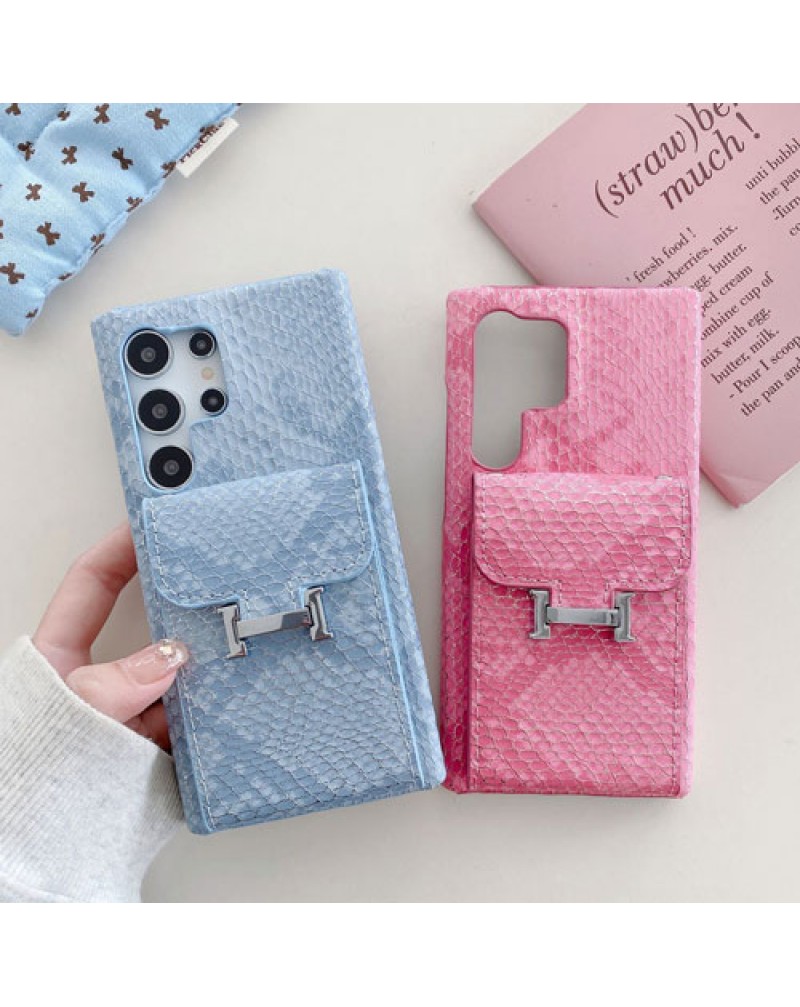 エルメスgalaxy s25 ultraスマホケースカード入れ galaxy s24 ultra携帯カバーHERMES galaxy s23 s22 ultraケース高級ワニ紋レザーブランドギャラクシーS25ウルトラケースメンズレディース兼用
