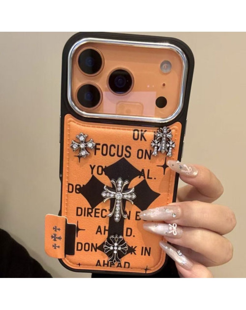 クロムハーツ iphone 17 pro/16 pro maxケース潮流個性アイフォン15プロケース chrome hearts iphone14 13 proケースオシャレキラキラ芸能人ブロガー愛用