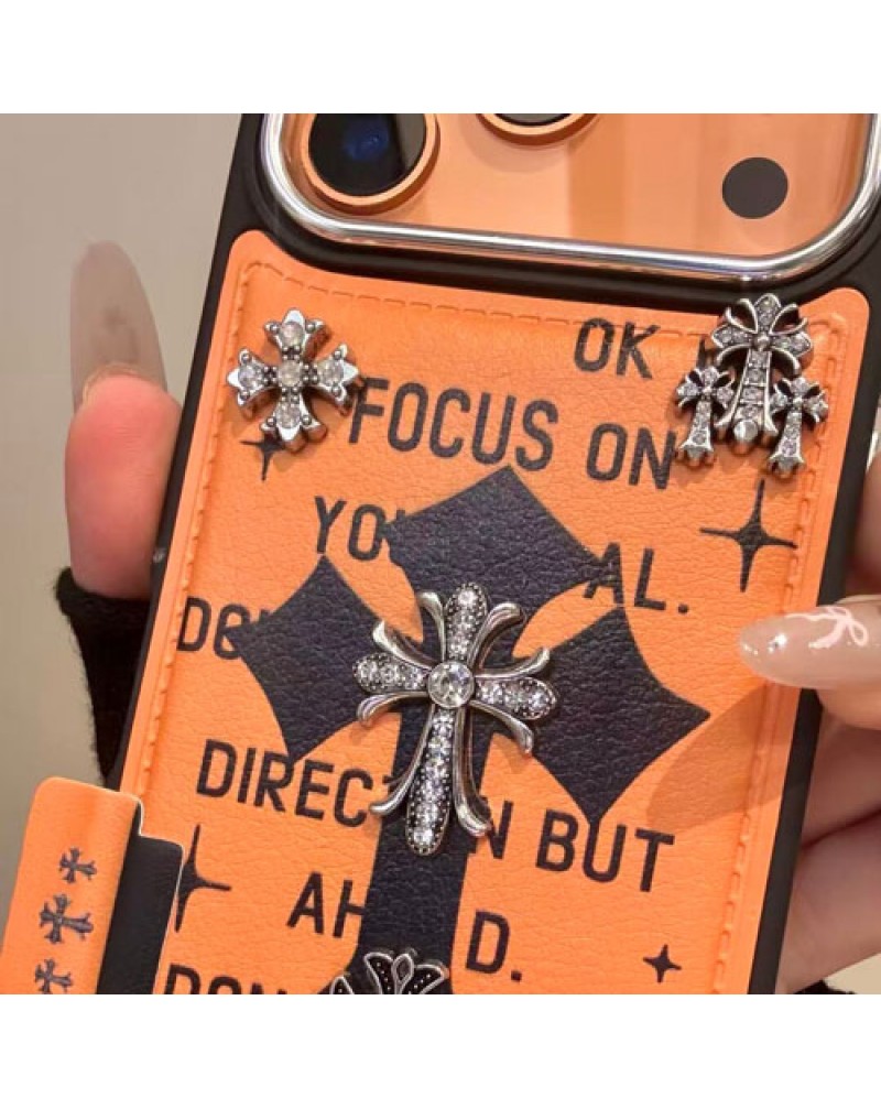 クロムハーツ iphone 17 pro/16 pro maxケース潮流個性アイフォン15プロケース chrome hearts iphone14 13 proケースオシャレキラキラ芸能人ブロガー愛用