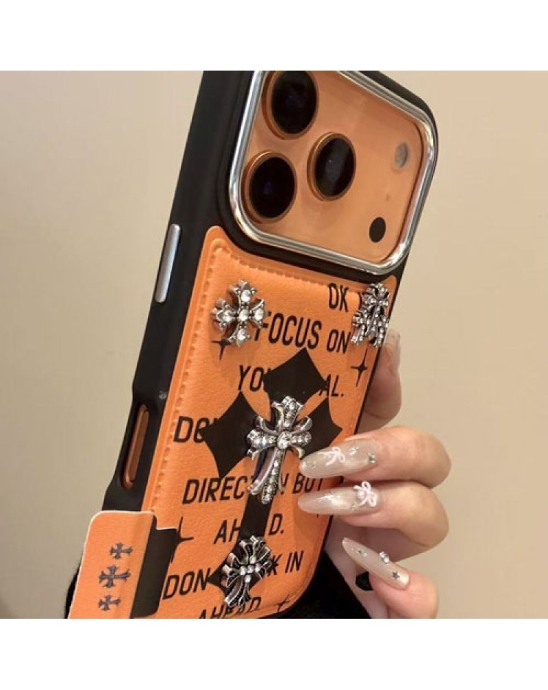 クロムハーツ iphone 17 pro/16 pro maxケース潮流個性アイフォン15プロケース chrome hearts iphone14 13 proケースオシャレキラキラ芸能人ブロガー愛用